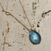 Rose Cut Aquamarine Solar Ring Necklace